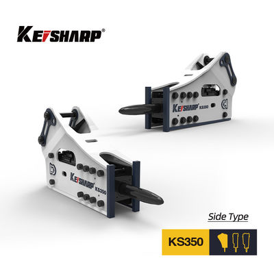 KS350 Tipe Sisi Pemecah Hidraulik 165mm Pahat 150-300bpm Excavator Rock Breaker