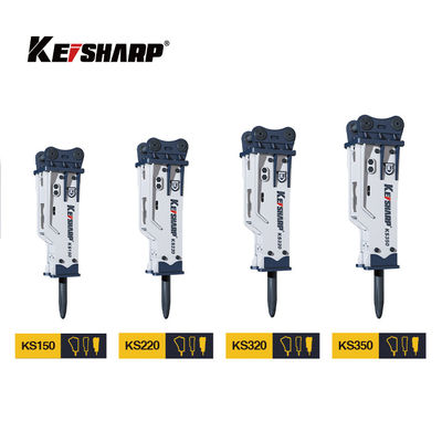 KS550 200mm Chisel Box Type Excavator Hydraulic Breakers Untuk Pertambangan / Metalurgi