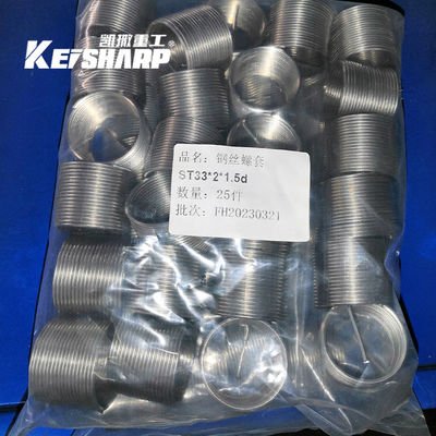 Pergantian Bagian Cadangan Hydraulic Breaker Steel Wire Threaded Sleeve Untuk Konstruksi