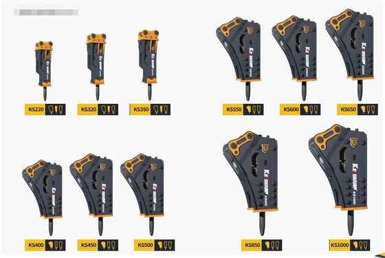Sertifikat Konstruksi ISO9001 Cocok untuk Berbagai Excavator Tonnage Crushing Hammer