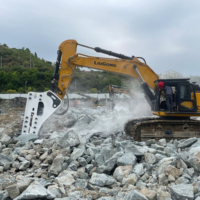 Heavy Hydraulic Stone Breaker Untuk 50-60ton Excavator Guide / Bentuk Tidak Reguler