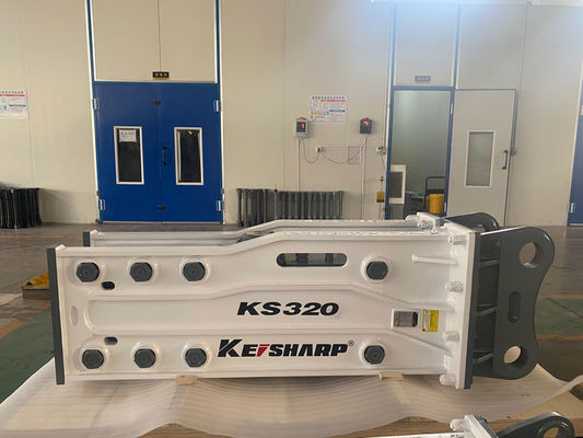 KS320 Top Type 155mm Chisel Excavator Hydraulic Rock Breaker Untuk Kereta Api / Arsitektur