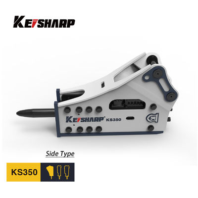 KS350 Tipe Sisi Pemecah Hidraulik 165mm Pahat 150-300bpm Excavator Rock Breaker