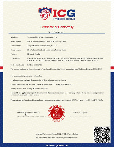 Cina Jiangsu Keisharp Heavy Industry Co., Ltd. Sertifikasi